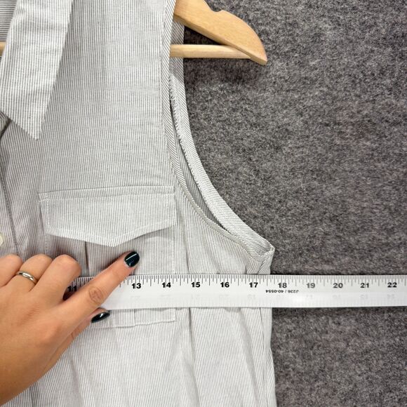 BCBGeneration Shirt Dress Women S Small Gray Midi Collared Button Sleeveless - Picture 3 of 7